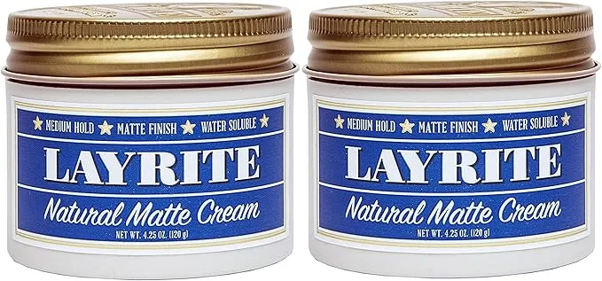 Layrite Natural Matte Cream Pomade 4.25 oz 2 PACK