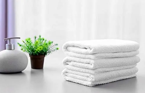 Nywele Silver Living Bleach Proof Towels White, 16" x 27", Pack of 12 | Perfect for Salon Use | Bleach Safe Salon Towels White