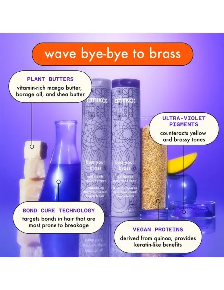 amika - Bust Your Brass Cool Blonde Repair Shampoo - 275ml