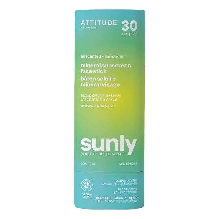 Attitude - Sunly - Mineral Sunscreen Face Stick SPF30 Untinted - 20g