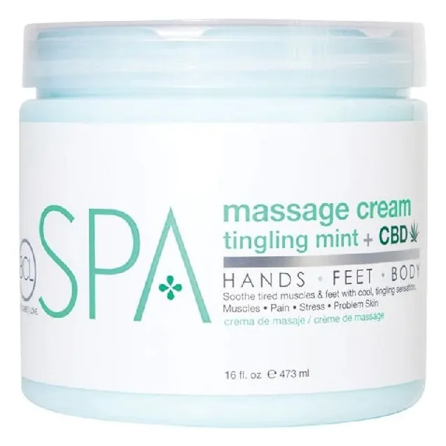 BCLspa - Tingling Mint & CBD Massage Cream - 473ml