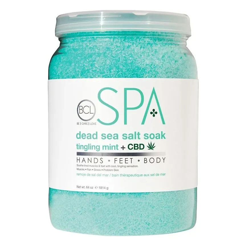 BCLspa - Tingling Mint + CBD Dead Sea Salt Soak - 1814g