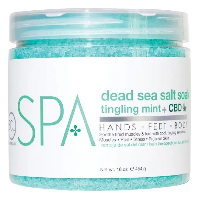 BCLspa - Tingling Mint + CBD Dead Sea Salt Soak - 454g