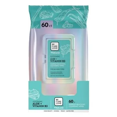 BCL Be Care Love - VitaLuxe Makeup Removing Cleansing Wipes - Aloe + Vitamin B3 60ct