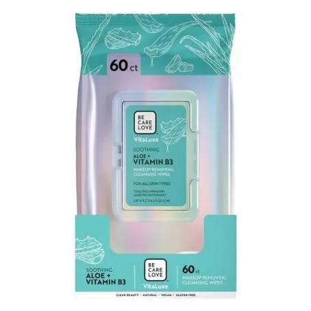 BCL Be Care Love - VitaLuxe Makeup Removing Cleansing Wipes - Aloe + Vitamin B3 60ct