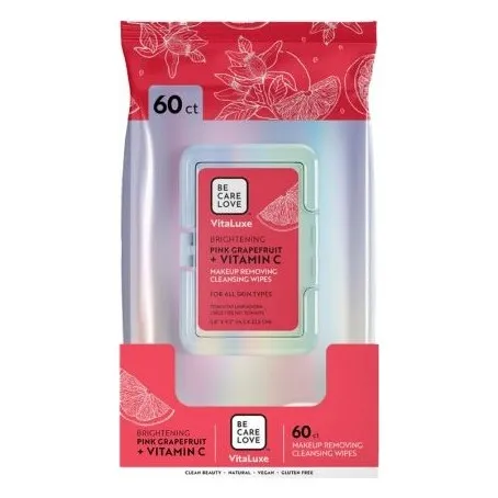 BCL Be Care Love - VitaLuxe Makeup Removing Cleansing Wipes - Pink Grapefruit + Vitamin C 60ct