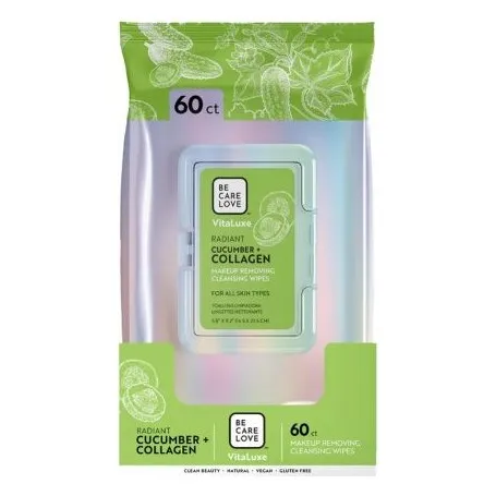 BCL Be Care Love - VitaLuxe Makeup Removing Cleansing Wipes - Radiant Cucumber + Collagen 60ct
